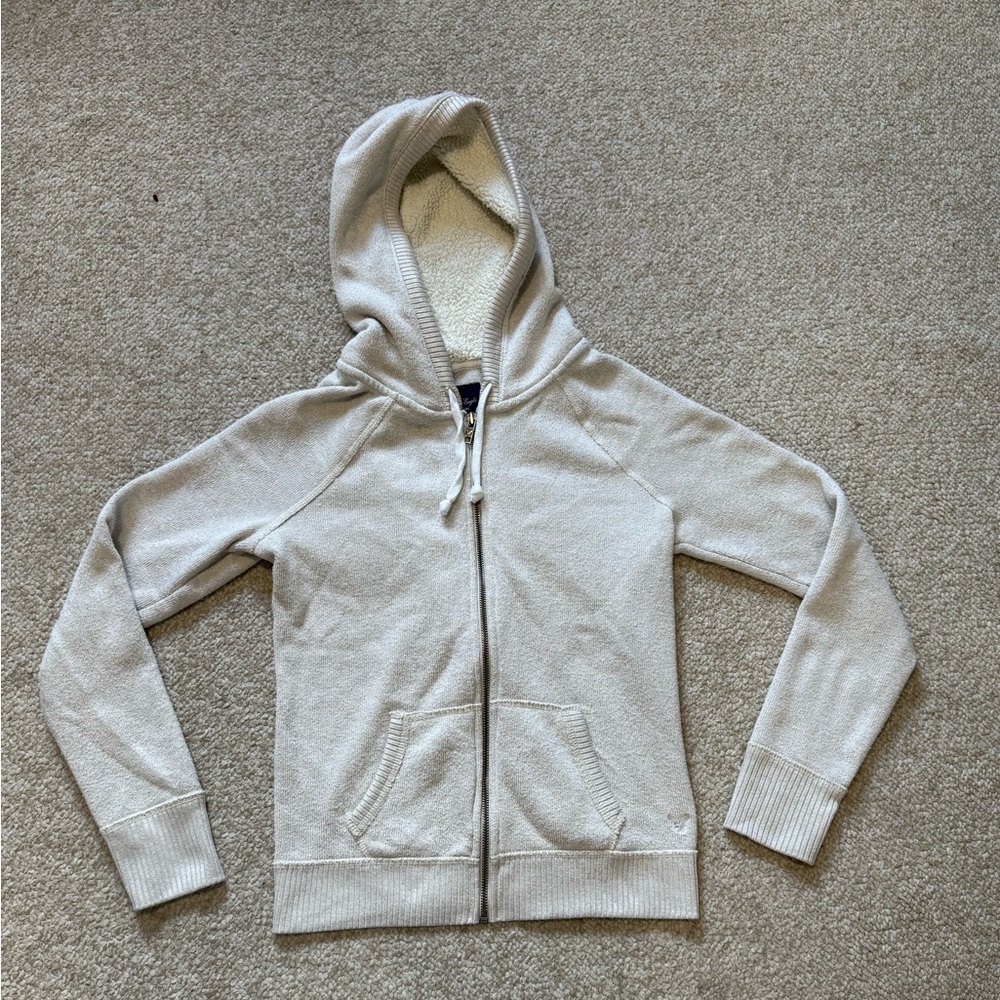 American Eagle Outfitters Gray Zip-Up Hoodie